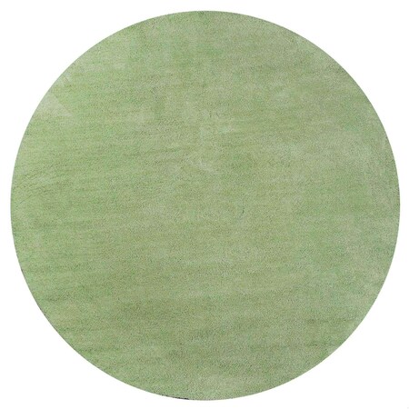 Homeroots 6 ft. Round Polyester Spearmint Green Area Rug 352617